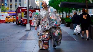 A purtat gunoiul pe el timp de o lună; experimentul de mediu al lui Rob Greenfield