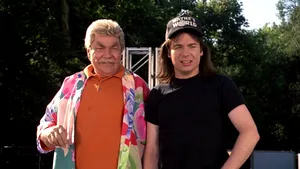 Comedianul Rip Taylor, „regele confetti”, gazda emisiunii 