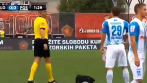 Un câine a întrerupt un meci de fotbal. „Dognaldo” a furat mingea, într-un video viral pe Twitter