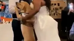 Cel mai important dans nu se poate fără cel mai bun prieten. Un labrador dansează cu mirii VIDEO