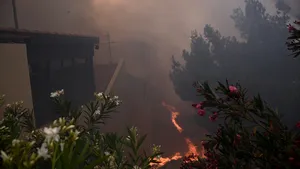 Incendiu puternic de vegetaţie la periferia Atenei. Autorităţile au evacuat populaţia în unele zone