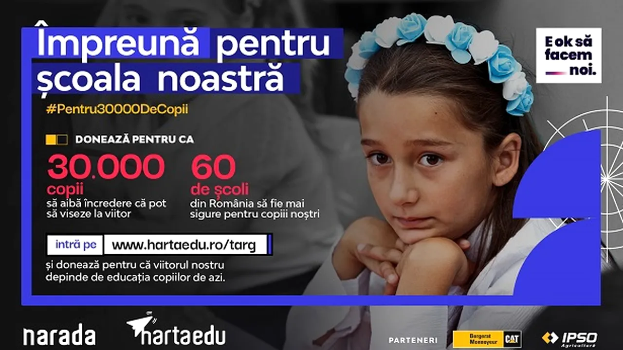 Narada mobilizează comunităţile din jurul a 60 de şcoli din România