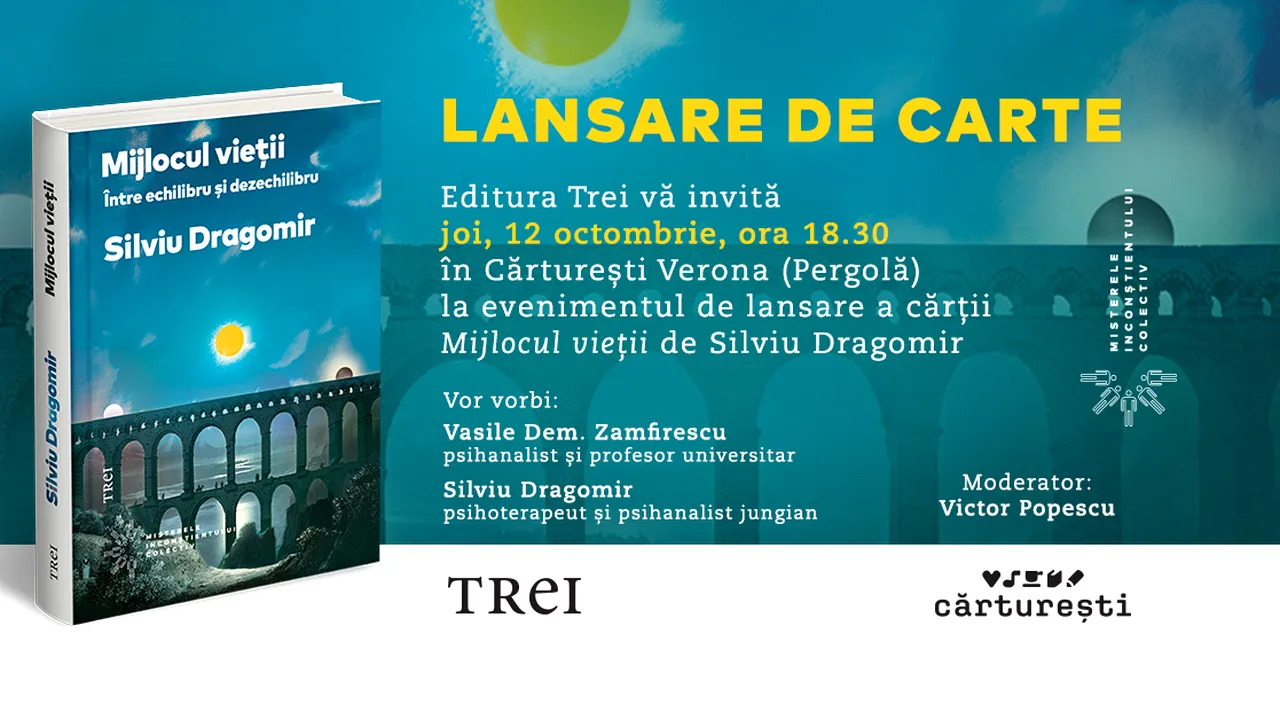 Editura Trei vă invită joi, 12 octombrie, ora 18.30 în Cărtureşti Verona (Pergolă)