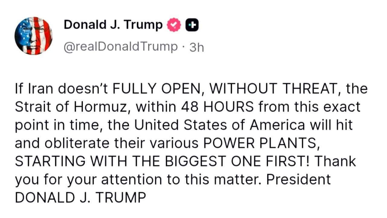 Ultimatum pentru Iran: 48 de ore pentru redeschiderea Strâmtorii Hormuz