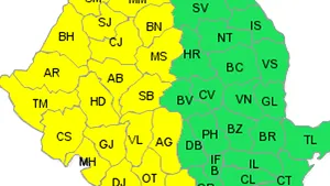 Cod galben de ploi şi vijelii, în jumătatea de vest a ţării