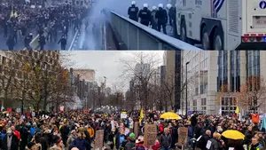 Proteste în inima UE: Mii de manifestanţi mărşăluiesc în Bruxelles faţă de măsurile anti-COVID