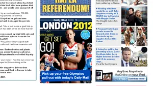 Bannere cu mesaje de chemare la referendum pe paginile Daily Mail, The Sun şi în alte publicaţii europene - GALERIE FOTO