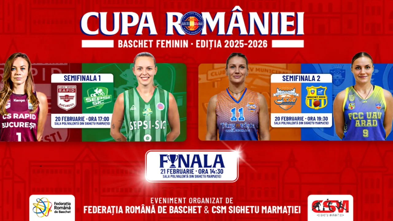 Final Four-ul Cupei României la baschet feminin, ediția 2025/2026, debutează la Sighetu Marmației