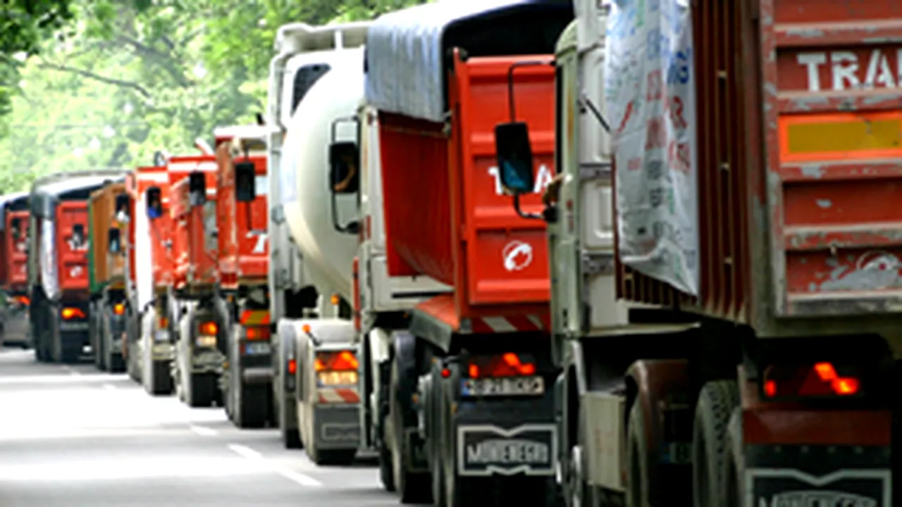 Romanian Road Transporters Protest On Bucharest Beltway
