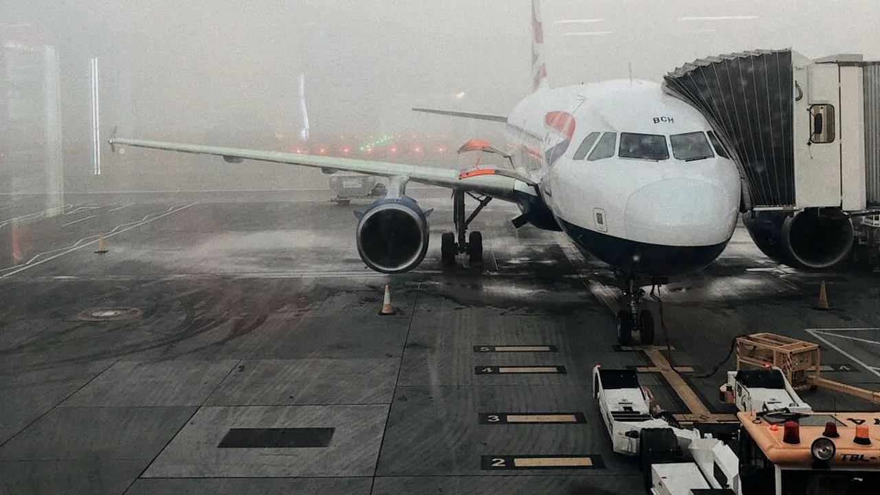 Haos pe un aeroport important din Londra, după ce un avion a rămas blocat pe pistă