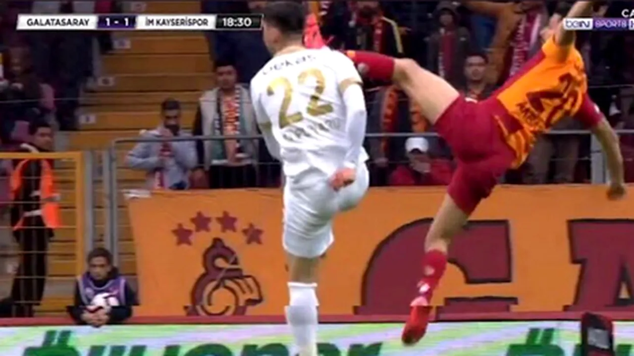 Cristian Săpunaru (Kayserispor), lovit violent în timpul meciului cu Galatasaray, scor 1-3