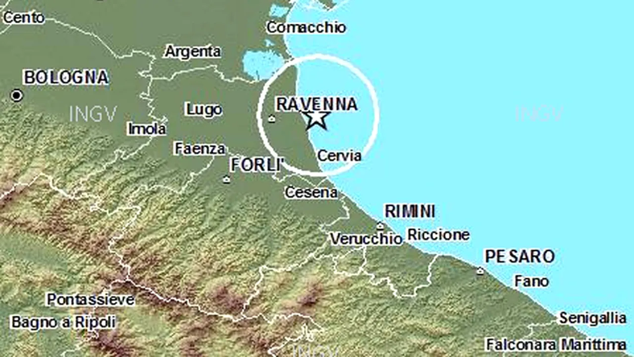 Cutremur în Marea Adriatică, în largul Ravennei