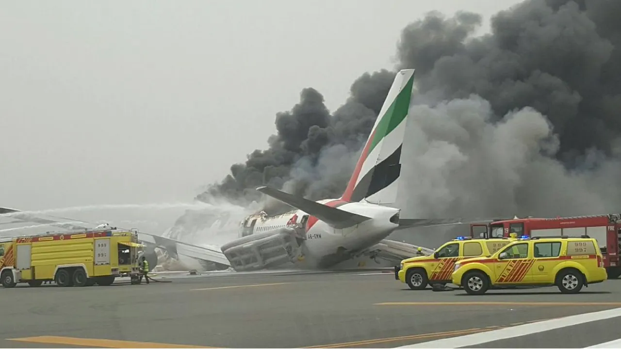 Accident aviatic la aterizarea unui avion pe aeroportul din Dubai - VIDEO