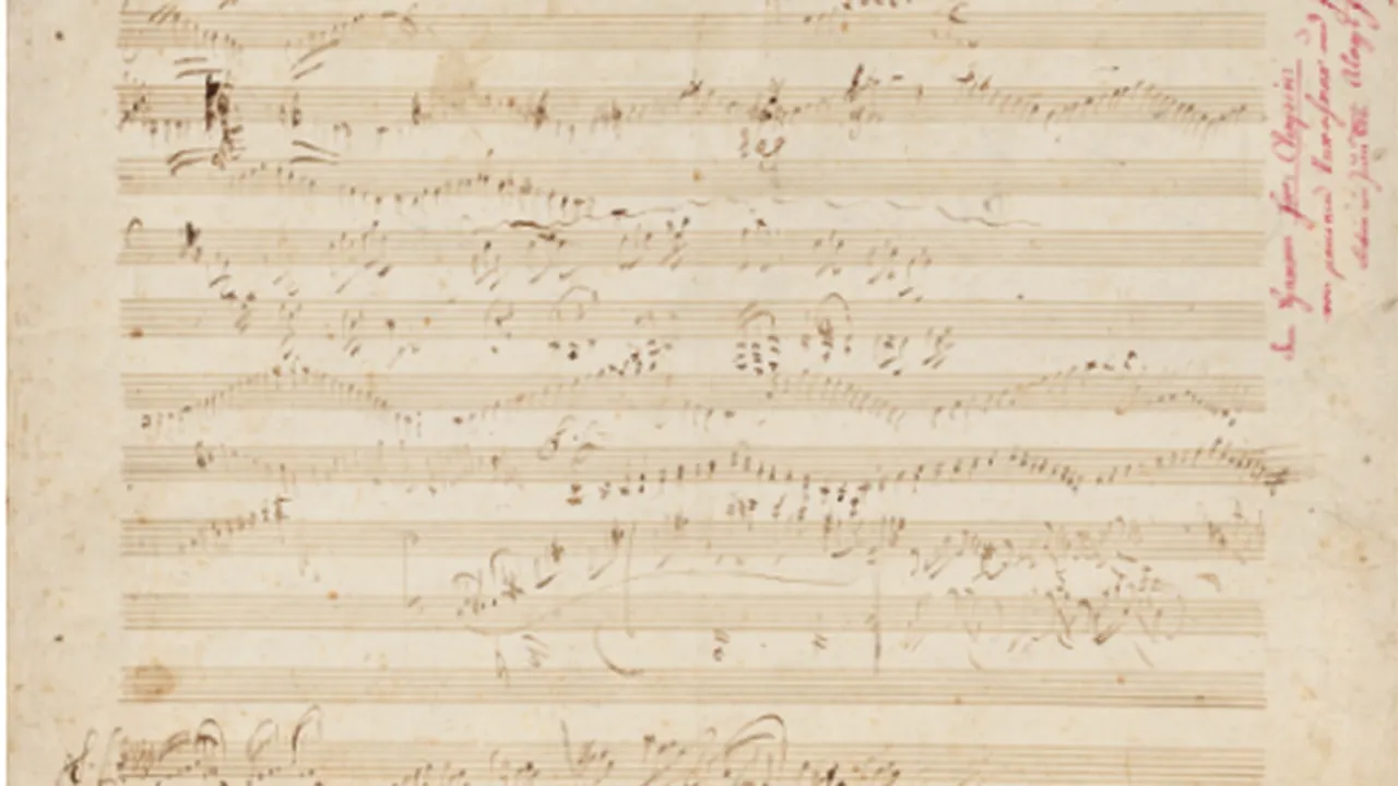 Un caiet inedit cu lucrări compuse de Beethoven, vândut cu 252.750 de euro