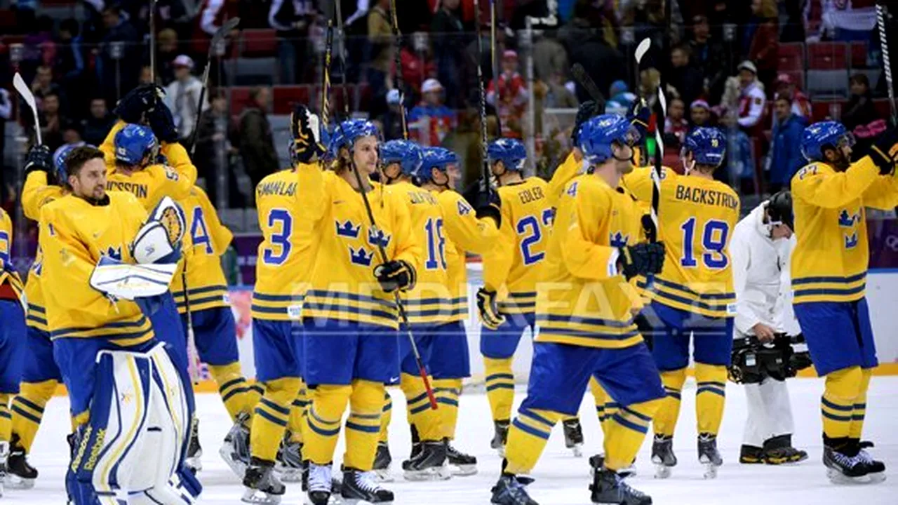 Hochei pe gheaţă: Suedia învinge Finlanda şi se califică în finala turneului olimpic