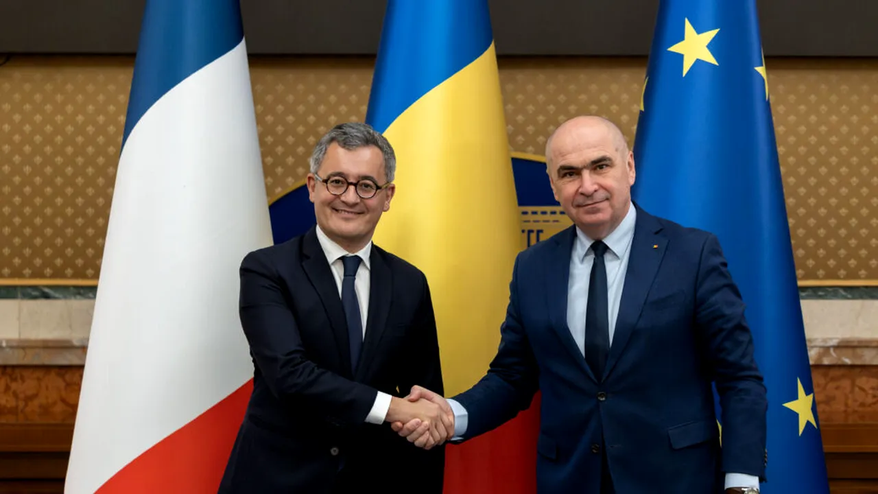 Premierul Ilie Bolojan și ministrul francez Gérald Darmanin au discutat la Palatul Victoria despre justiție și securitate europeană