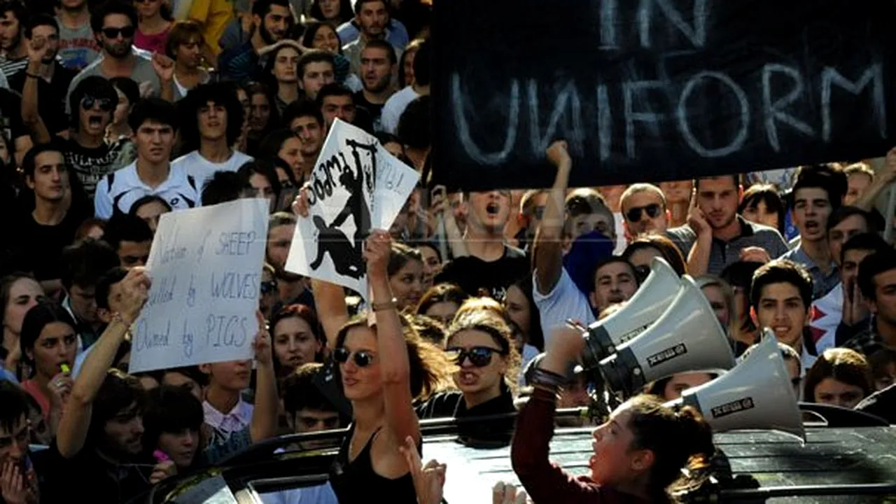 Mii de studenţi au protestat în capitala Georgiei