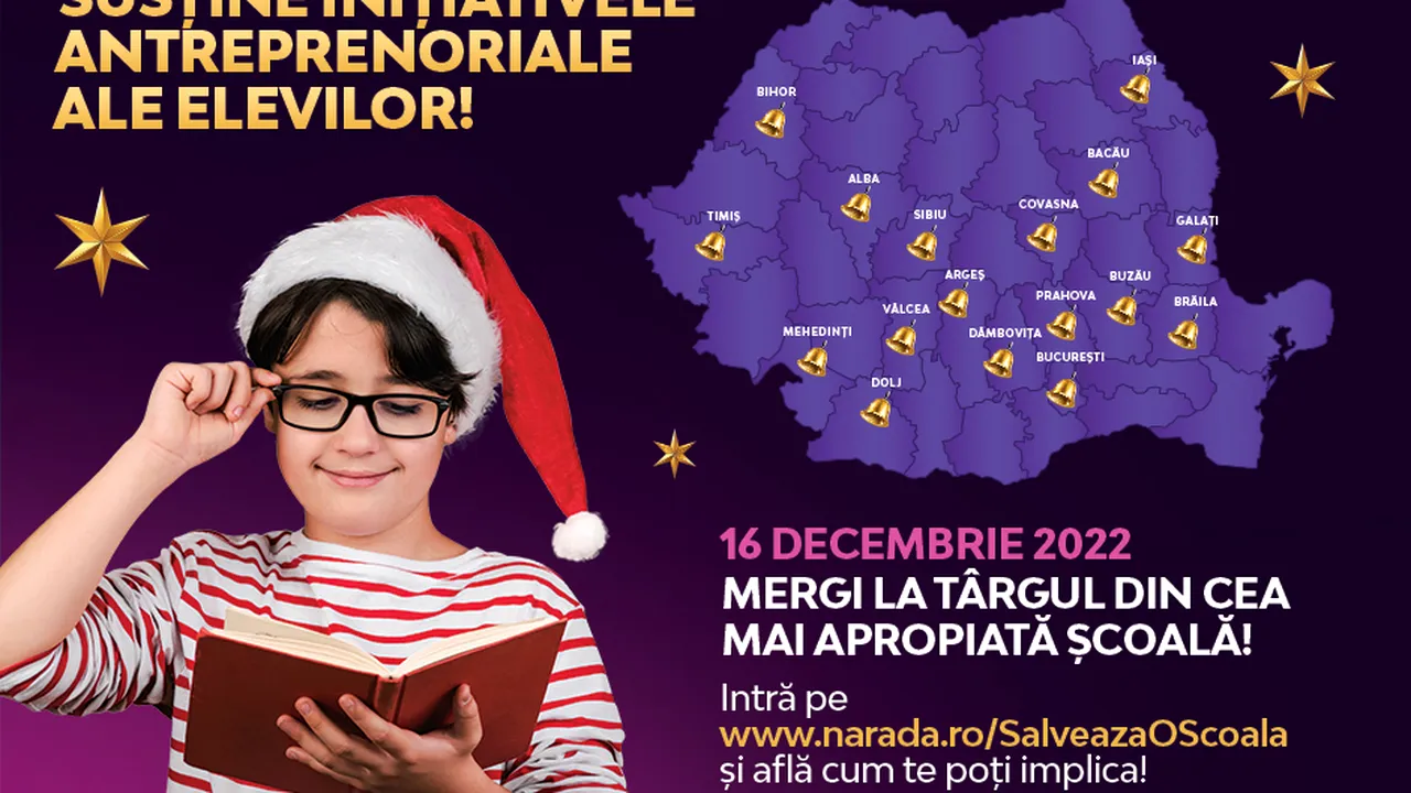 Peste 20 de persoane publice susţin elevii care devin antreprenori pentru o zi la târguri de Crăciun