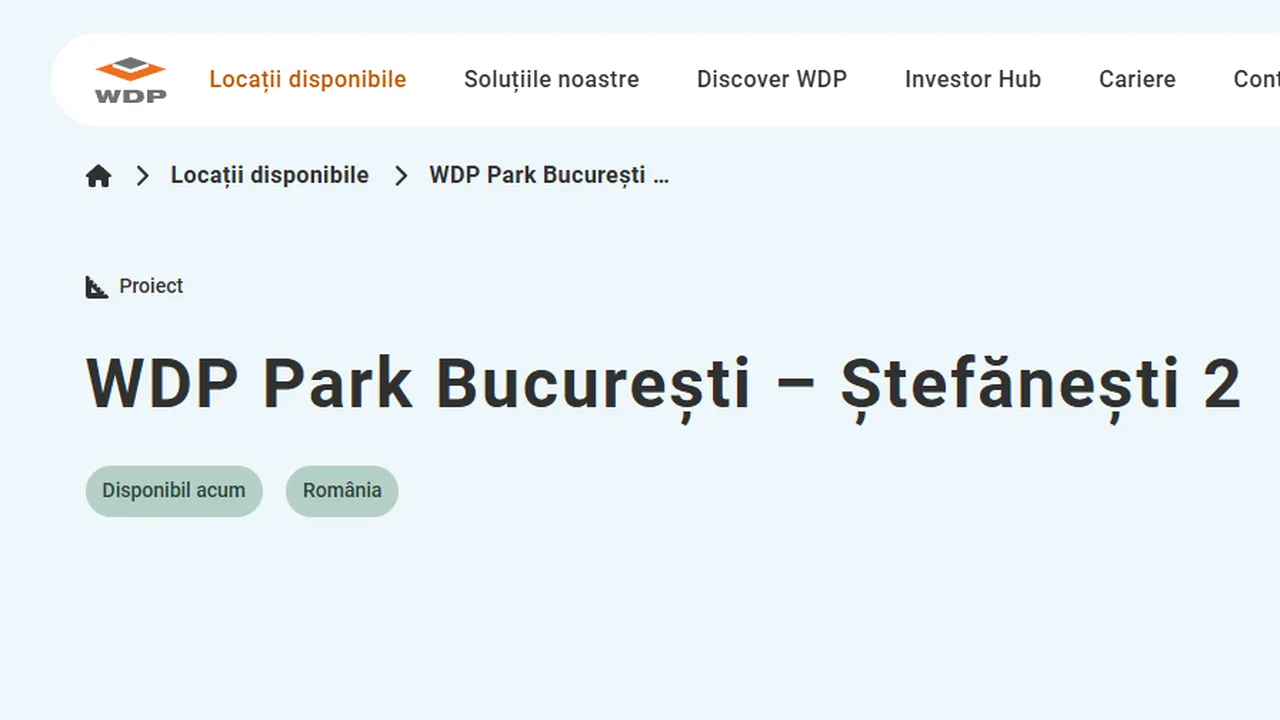 Dezvoltare de 32.000 m² lângă București, în cel mai mare parc WDP