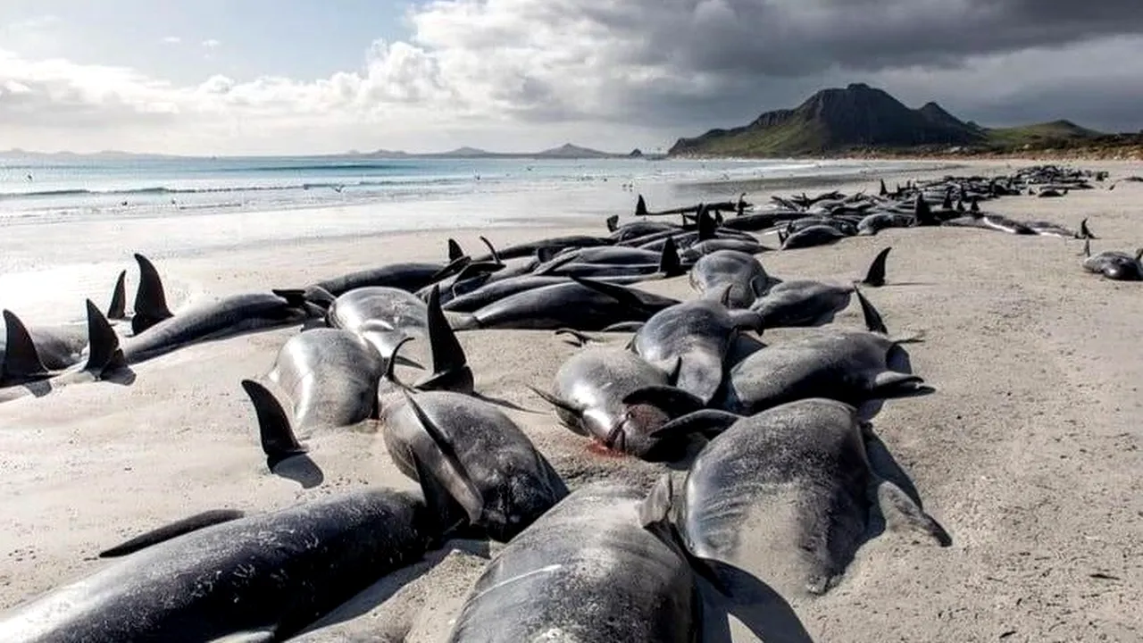 500 de balene au murit după ce au eşuat în Noua Zeelandă 