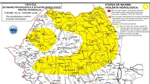Avertizarea hidrologică privind inundaţiile a fost extinsă