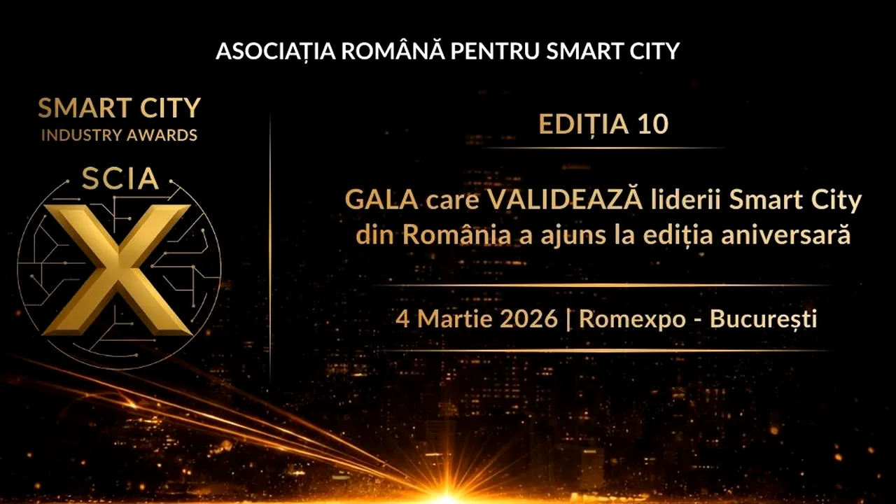 Smart City Industry Awards – SCIA X, ediția aniversară: peste 700 de lideri ai administrației și industriei, așteptați pe 4 martie la ROMEXPO