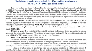 Finalizarea implementării proiectului “Reabilitare şi modernizare sediu I.J.J. Ilfov