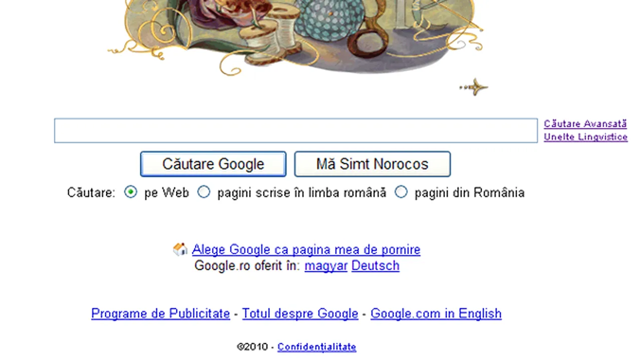 Google îl omagiază, vineri, pe Hans Christian Andersen printr-o serie de logouri speciale