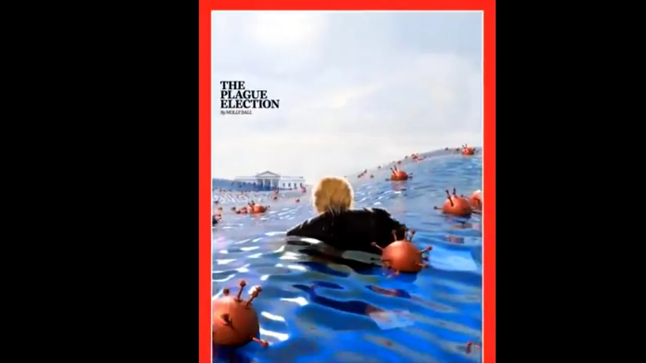 Trump înoată într-un ocean de COVID pe noua copertă TIME