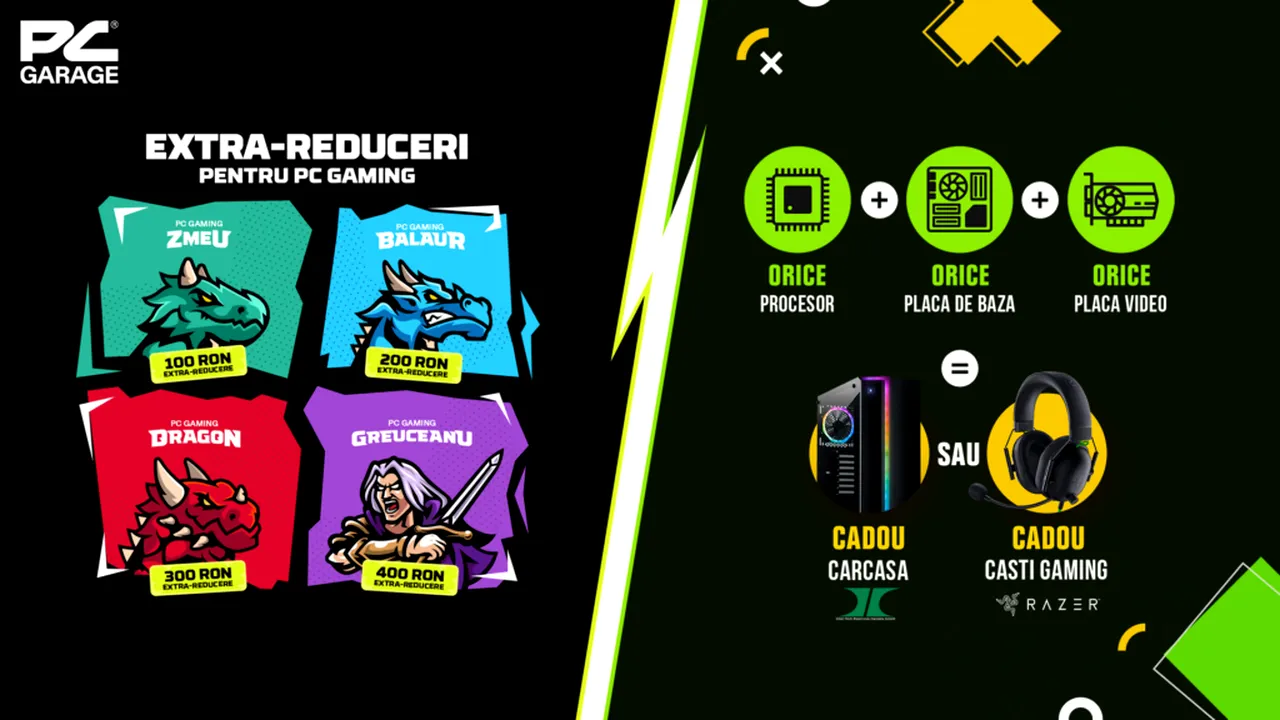 Extra reduceri și cadouri legendare la PC Garage