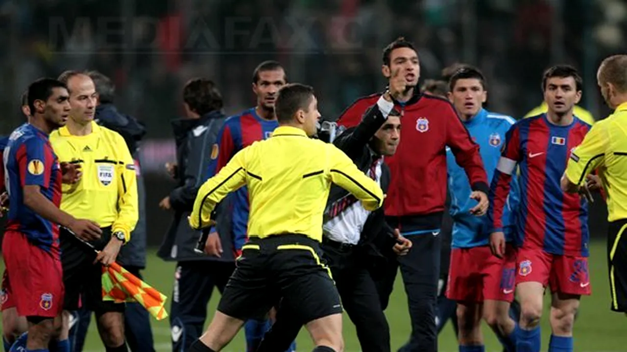 Steaua, sancţionată de UEFA cu 30.000 euro şi avertisment după meciul cu Napoli