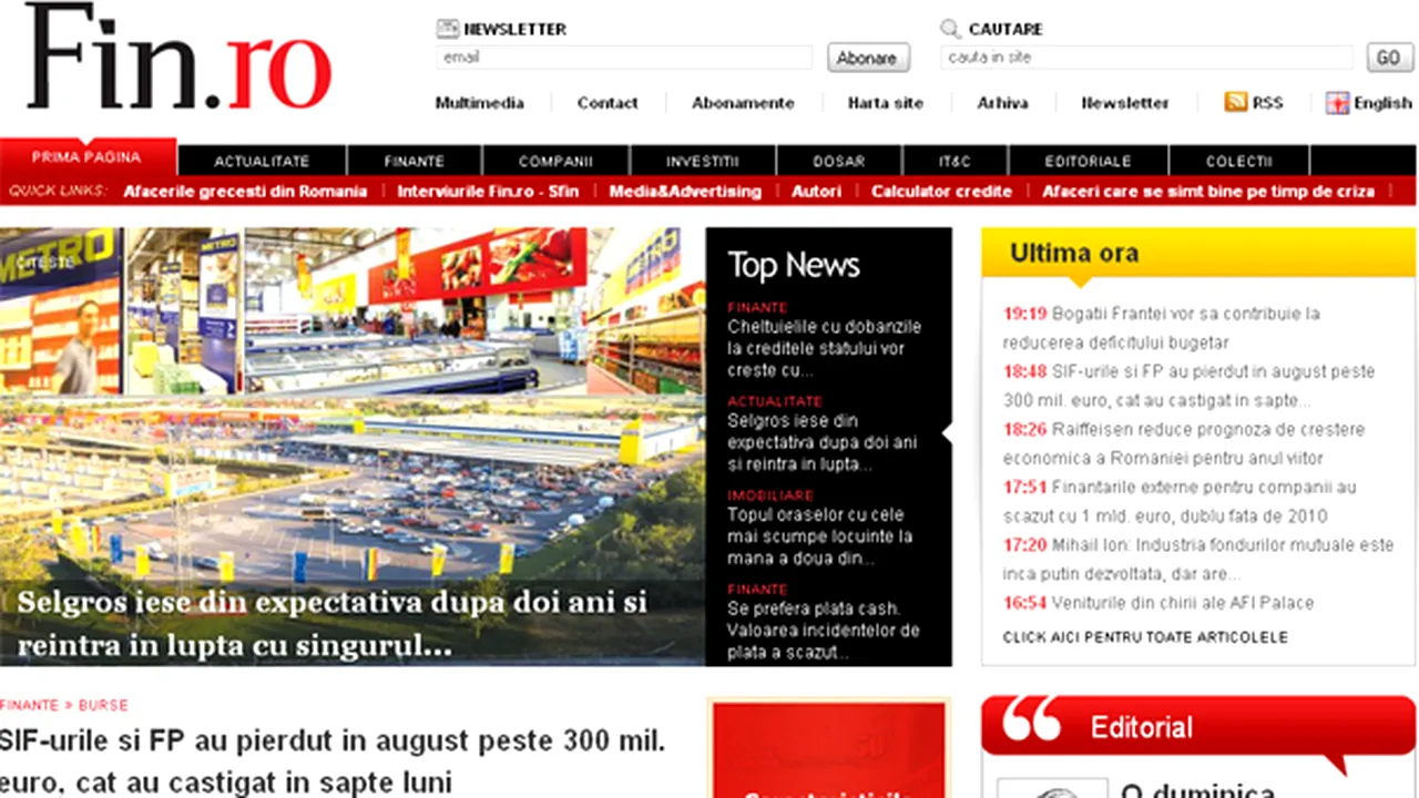 Cotidianul Financiarul va apărea doar online