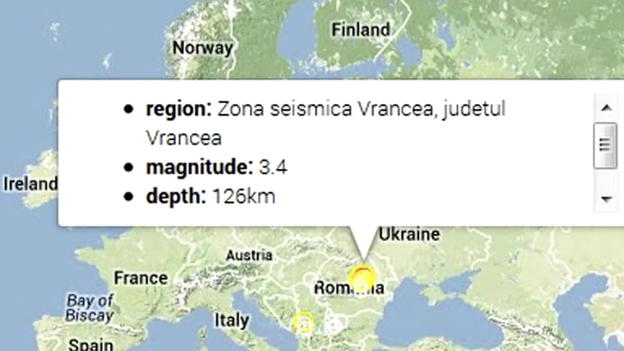 Cutremur de 3,4 grade în Vrancea