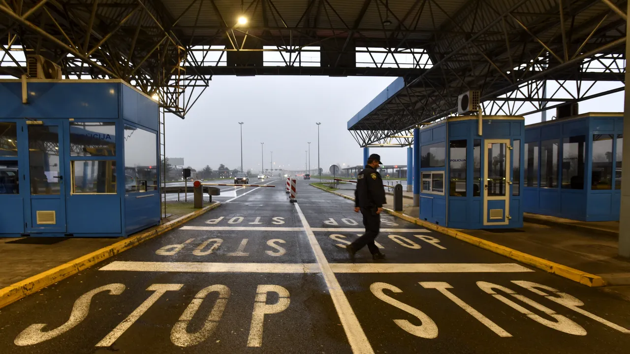 Trafic oprit prin punctul de trecere a frontierei Giurgiu