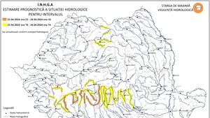 Cod portocaliu de inundaţii pe râuri din patru judeţe