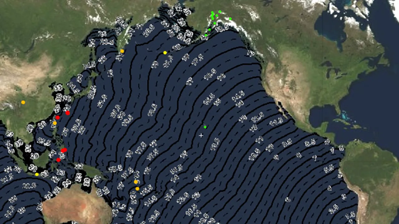 Cutremurul din Pacific: Tsunami avansează cu viteza unui avion cu reacţie  - VIDEO