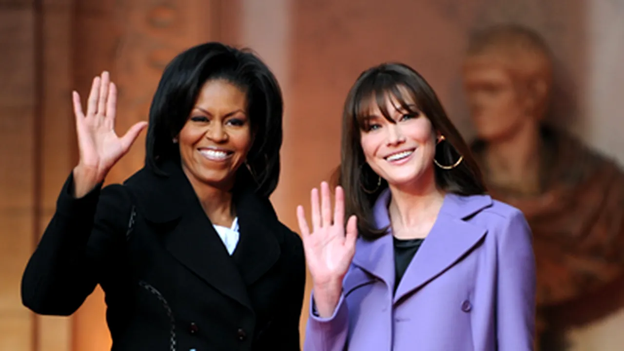 Nicolas Sarkozy a luat masa cu Michelle Obama şi cu copiii cuplului prezidenţial