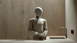 O companie a prezentat un robot umanoid care spală vase. Ulterior s-a aflat că era un om mascat