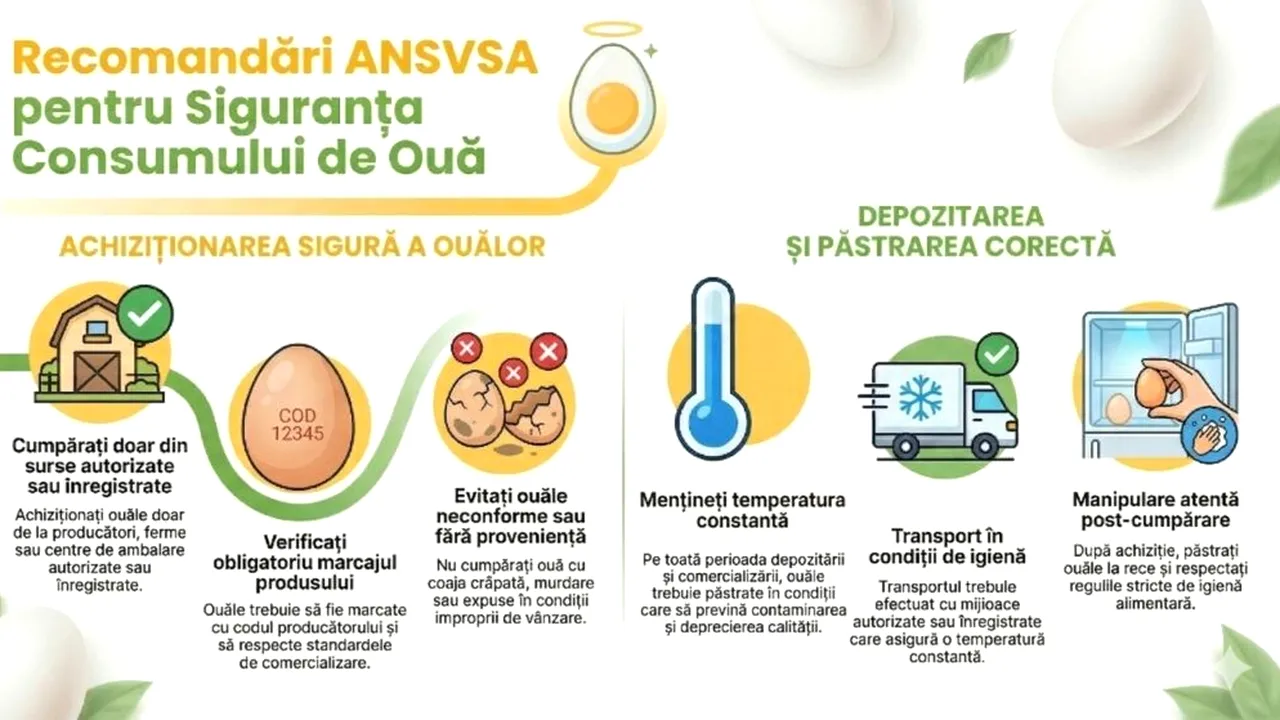 ANSVSA transmite consumatorilor să fie atenți la calitatea și proveniența ouălor cumpărate pentru sărbătorile de Paște
