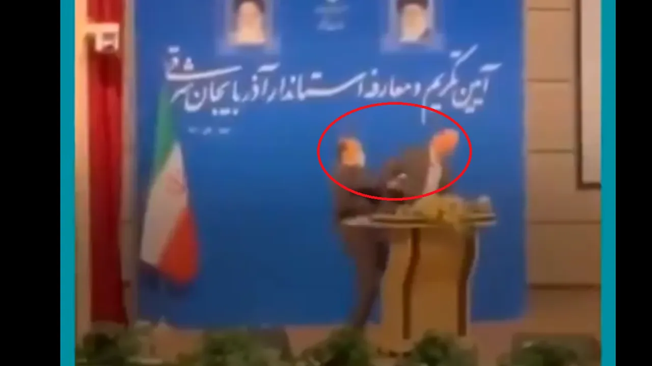 VIDEO Incident în Iran. Un guvernator a fost pălmuit chiar pe scena unde ţinea un discurs. Motivul atacului ar avea legătură cu vaccinarea