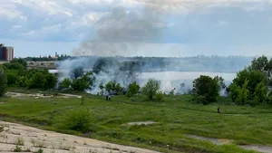 Incendiu puternic în Delta Văcăreşti, pe 30.000 de mp 