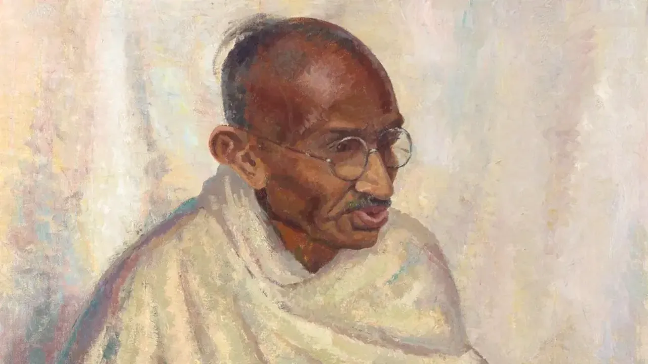 Un tablou prezumat a fi unicul în ulei al lui Mahatma Gandhi va fi licitat în Londra