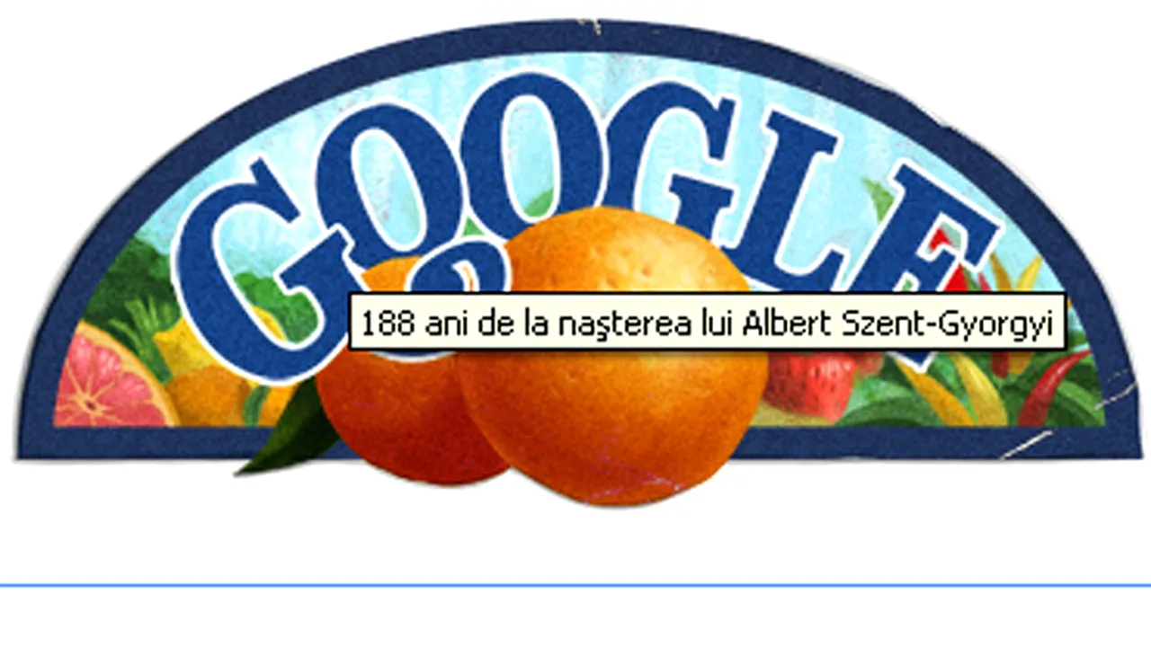 Google îl omagiază pe Albert Szent-Gyorgyi, cel care a decoperit vitamina C, printr-un nou logo