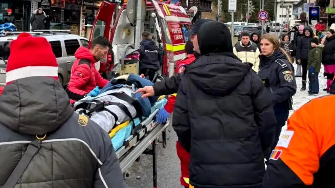 Accident grav pe pârtie la Predeal: o femeie lovită de o sanie și-a pierdut cunoștința. Avertisment dur al Salvamont