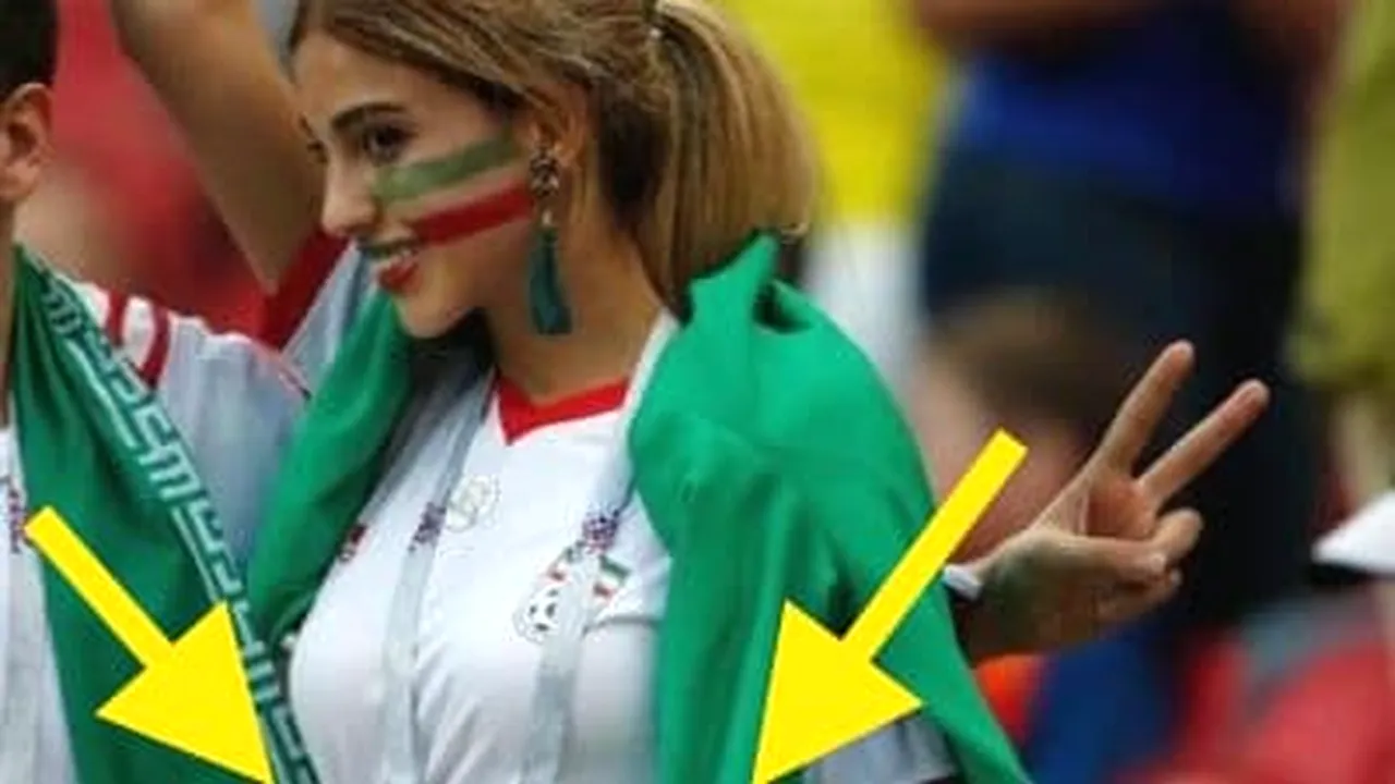 Imaginea cu o suporteră a Iranului s-a viralizat la Campionatul Mondial de Fotbal. Iată DETALIUL observat de un internaut cu 
