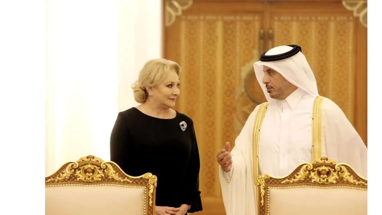 Viorica Dăncilă, întânire cu şeicul Abdullah bin Nasser bin Khalifa Al Thani, premierul Qatarului | VIDEO