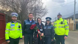 Un poliţist din Neamţ şi-a cerut iubita în căsătorie oprind-o în trafic