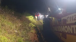 Mașină răsturnată pe un drum forestier din Sibiu. Două persoane au fost rănite