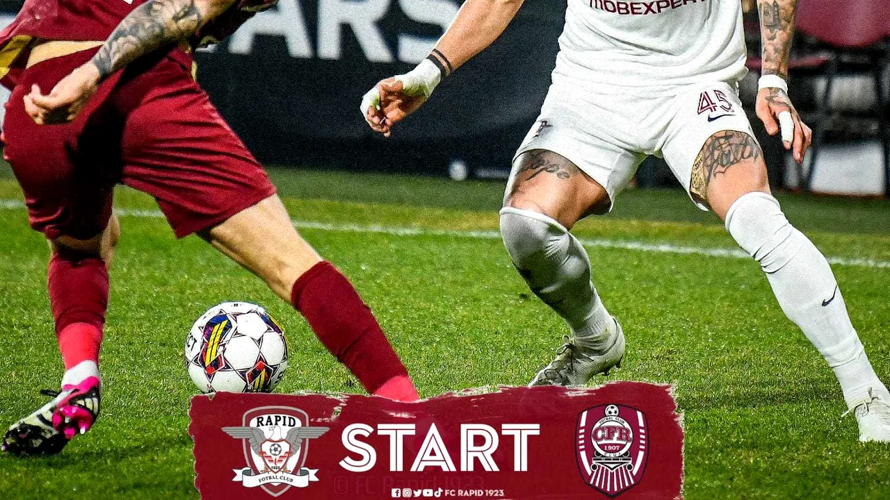 Rapid a deraiat-o pe CFR din cursa pentru titlu. Derby-ul feroviar din Giuleşti, decis în primele 15 minute
