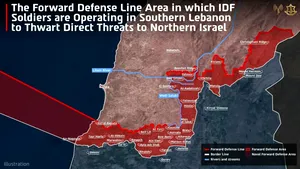 Armata israeliană publică o hartă a teritoriului din sudul Libanului aflat sub controlul său